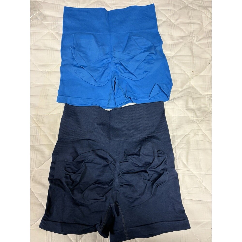 Women’s Shapewear Shorts S 2 Pack Blue Navy High Waist Butt Lift Seamless